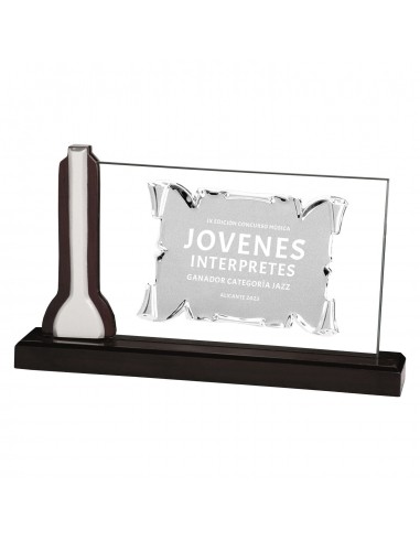 PLACA SOPORTE CRISTAL PLATA