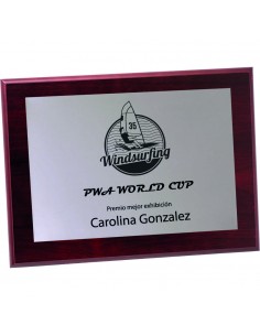 PLACA 17-000 PLATA C/MADERA