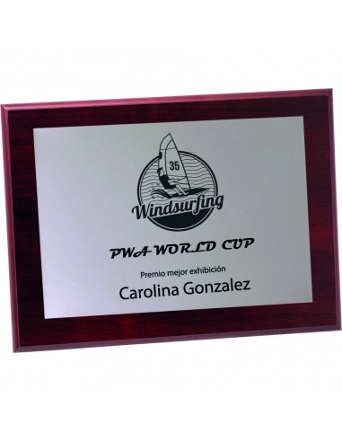 PLACA 17-000 PLATA C/MADERA