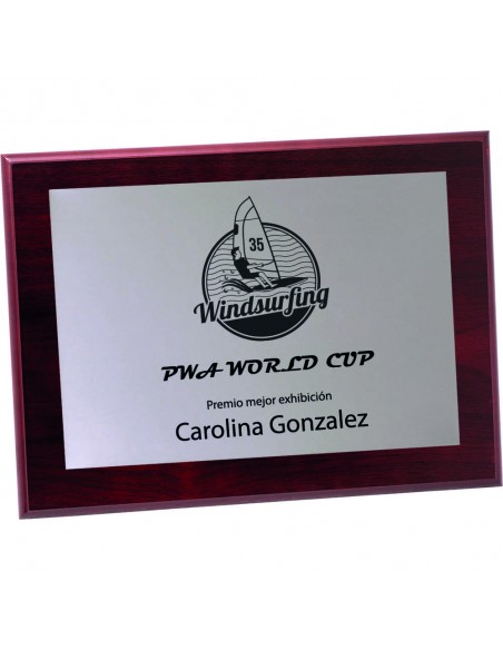 PLACA 17-000 PLATA C/MADERA