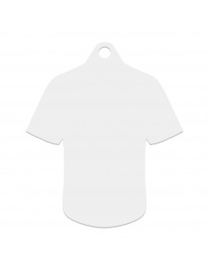 MEDALLA CAMISETA 78x66MM BLANCO SUBLIMACION 2 CARAS