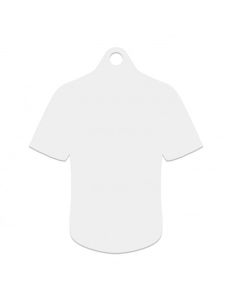 MEDALLA CAMISETA 78x66MM BLANCO SUBLIMACION 2 CARAS
