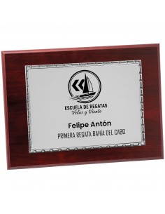 PLACA 17-261 PLATA C/MADERA