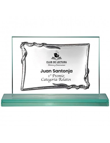 PLACA 17-077 PLATA SOPORTE CRISTAL