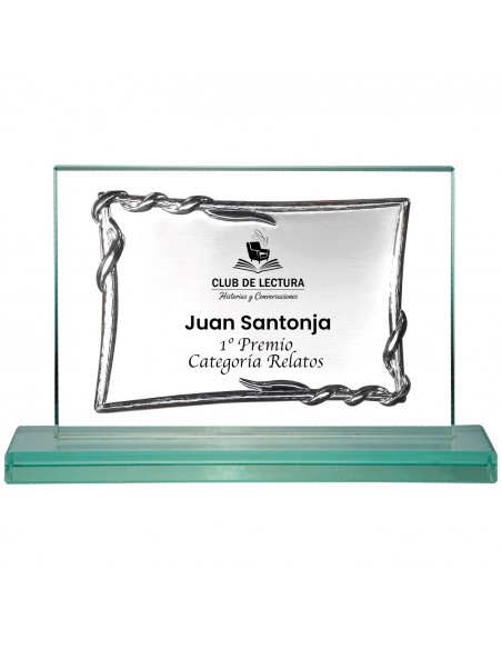 PLACA 17-077 PLATA SOPORTE CRISTAL