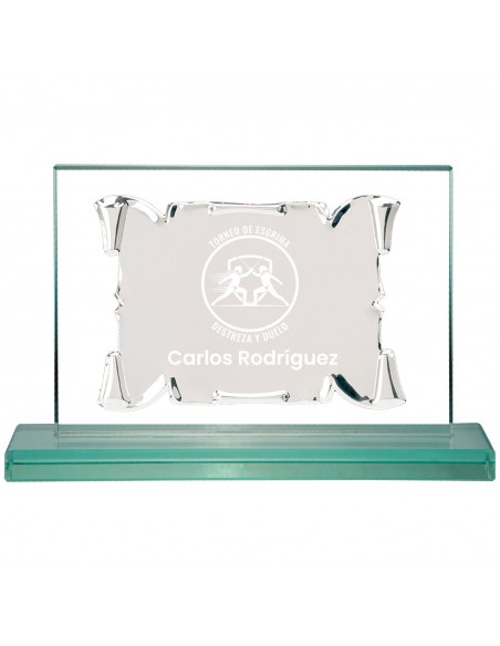 PLACA 17-047 PLATA SOPORTE CRISTAL