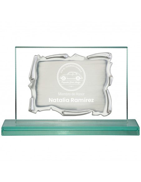 PLACA 17-087 PLATA SOPORTE CRISTAL