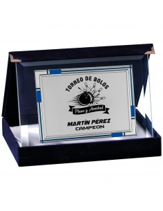 PLACA 17-245 PLATA C/CRISTAL Y ESTUCHE TARGA
