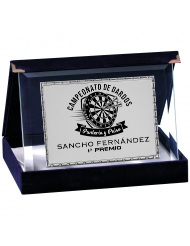 PLACA 17-265 PLATA C/CRISTAL Y ESTUCHE TARGA
