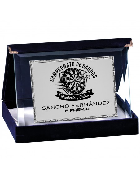 PLACA 17-265 PLATA C/CRISTAL Y ESTUCHE TARGA