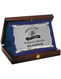 PLACA 17-258 PLATA C/ESTUCHE MADERA SUBLIMACION