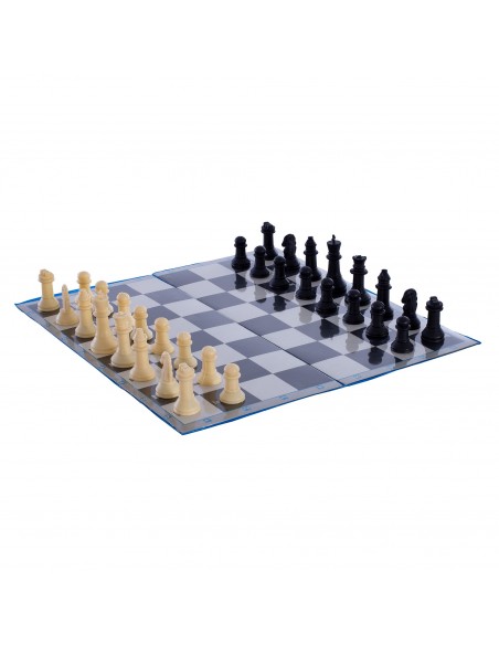 Tablero ajedrez 43 cm plegable - incluye fichas sencillas- Tablero ajedrez 43 cm plegable - incluye fichas sencillas-