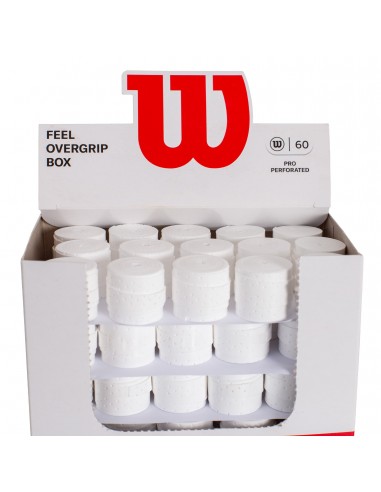 Caja 60 overgrips wilson blanco pro perforados