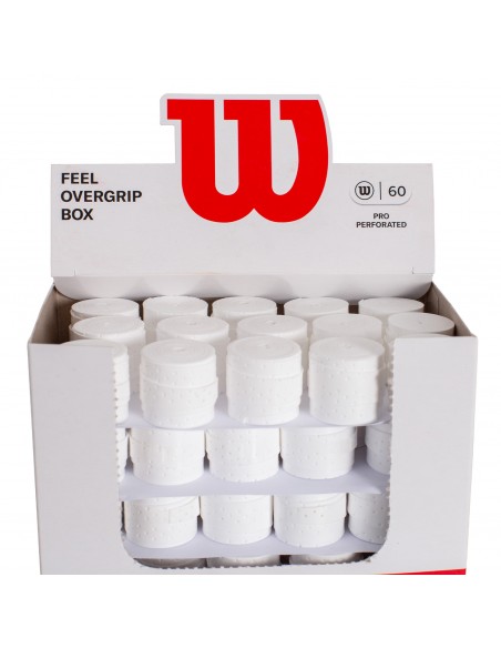 Caja 60 overgrips wilson blanco pro perforados