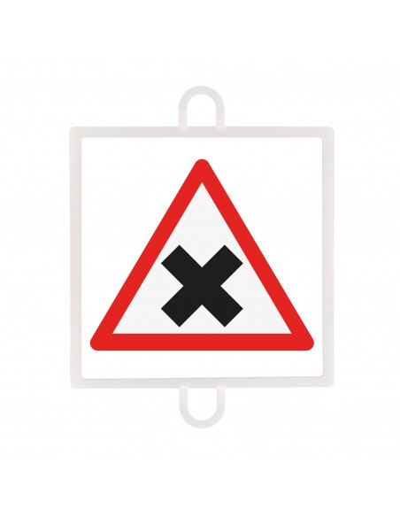 Panel de señalización tráfico de peligro nº 3 intersección