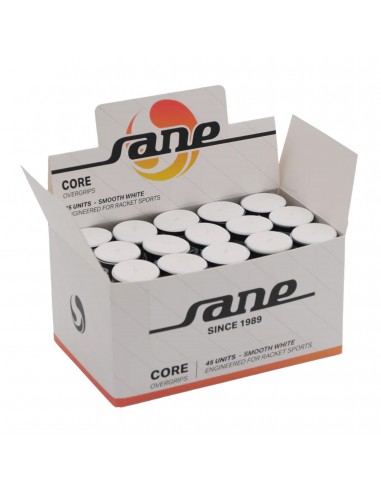 Caja de 45 overgrips sane core lisos blancos
