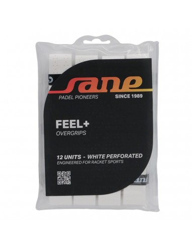 Blister de 12 overgrips sane perforados blancos