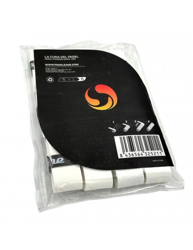 Blister de 12 overgrips sane perforados blancos