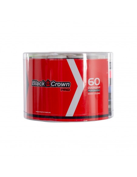 Tarro 60 overgrips black crown perforados multicolor