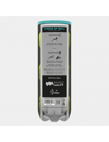 Bote 3 pelotas de pádel varlion summum pro w