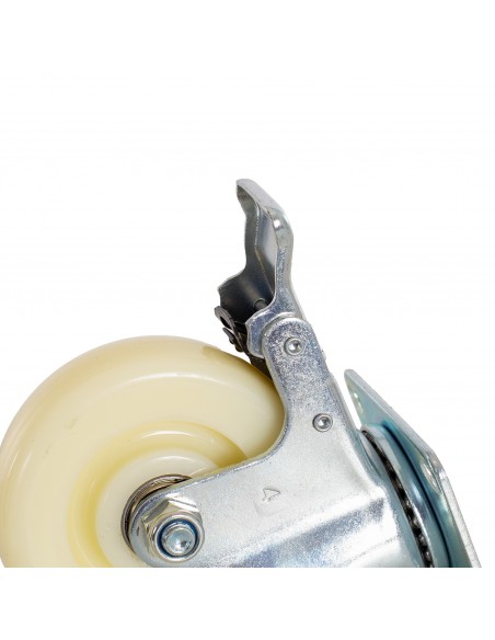 Rueda de nylon giratoria con freno