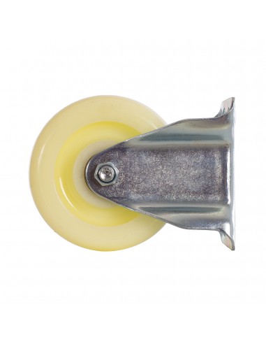 Rueda de nylon fija con estructura metálica