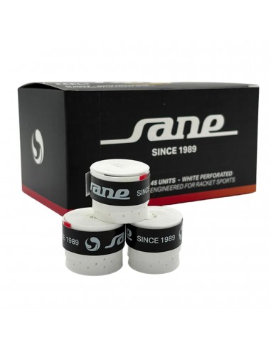 Caja de 45 overgrips sane feel perforados blancos