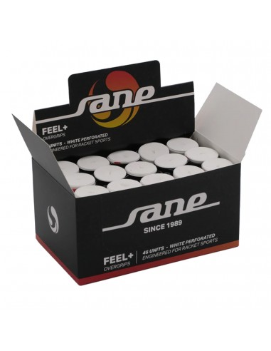 Caja de 45 overgrips sane feel perforados blancos