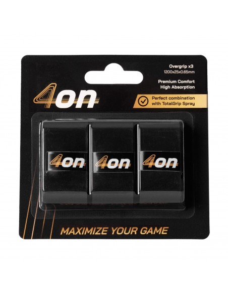 Overgrip negro 4on premium comfort - 3 piezas