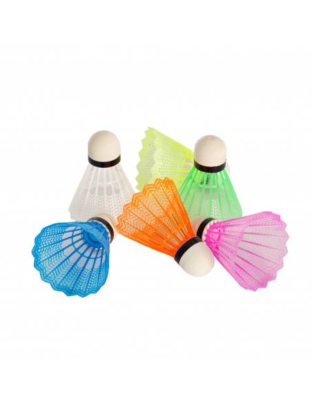 Volantes badminton plástico 6uds