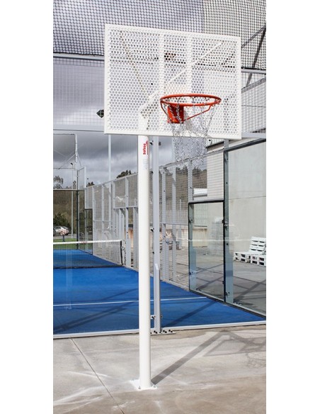 Juego de 2 canastas antivandalicas minibasket new tubo 114 mm lacada -incluye aros, redes y tableros-