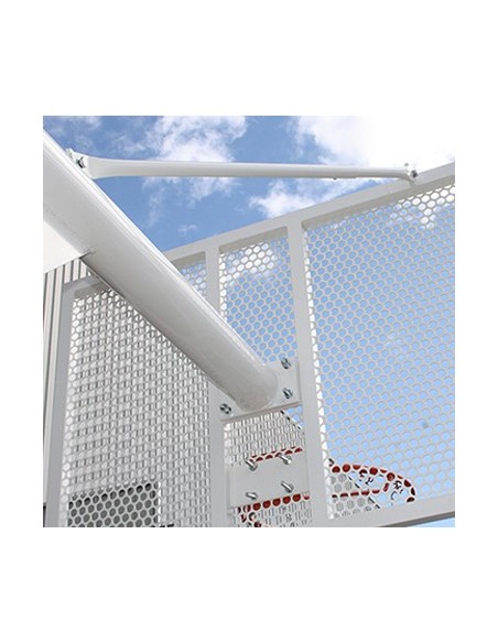 Juego de 2 canastas antivandalicas minibasket new tubo 114 mm lacada -incluye aros, redes y tableros-