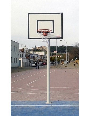 Juego canastas minibasket monotubo new tubo 114 mm fijas con base para anclaje-sin tablero, aro