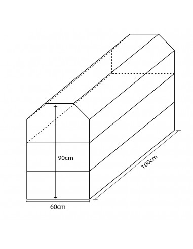 Plinton desmontable piramidal de espuma -tres piezas- 100x60x90cm
