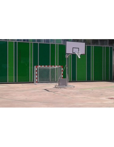Jgo canastas galvanizadas baloncesto deluxe monotubo trasladables 2 ruedas con carro -sin tableros, aros y redes