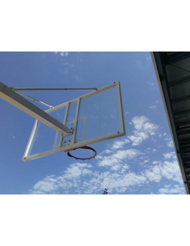 Juego de 2 canastas baloncesto deluxe monotubo fijas con base para anclaje -sin tablero ni aro-