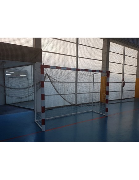 Juego de 2 porterías f.sala/balonmano metálicas trasladables 80x80mm con base de tubo redondo
