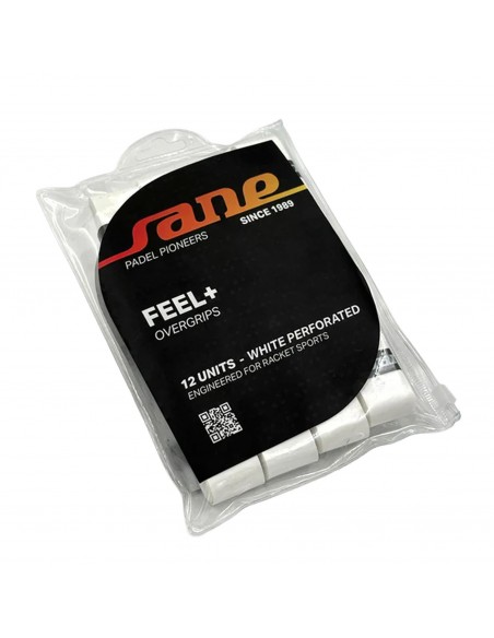 Blister de 12 overgrips sane perforados blancos