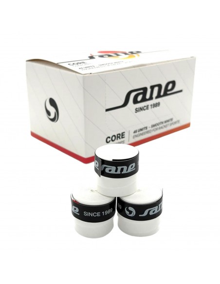 Caja de 45 overgrips sane core lisos blancos