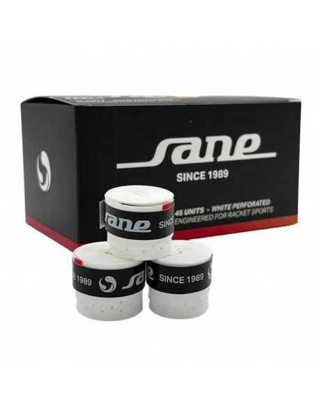 Caja de 45 overgrips sane feel perforados blancos