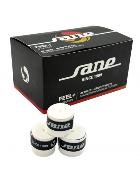 Caja de 45 overgrips sane feel lisos blancos