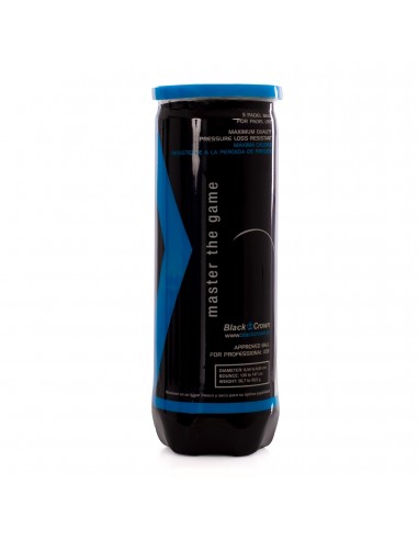 Bote de 3 pelotas de pádel black crown one