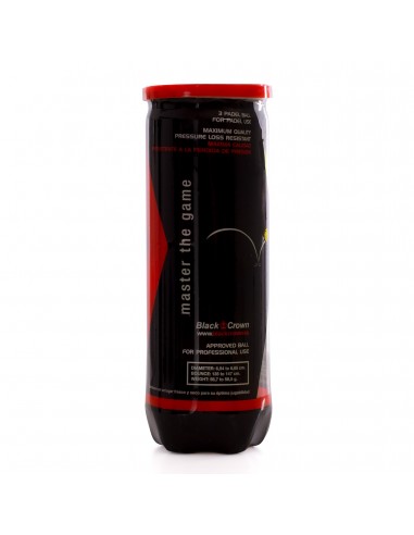 Bote de 3 pelotas de pádel black crown pro