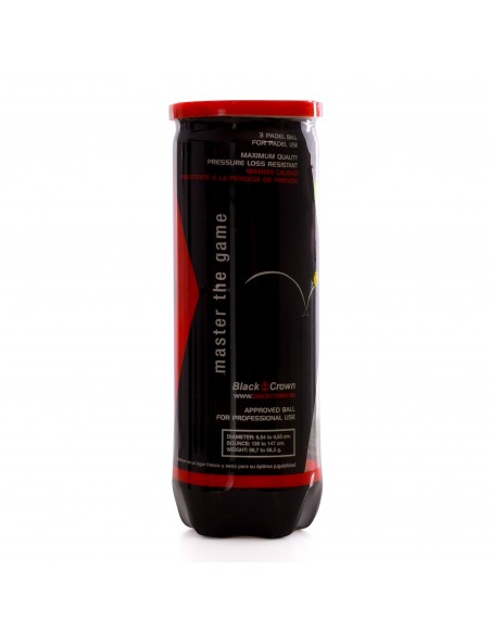 Bote de 3 pelotas de pádel black crown pro Bote de 3 pelotas de pádel black crown pro