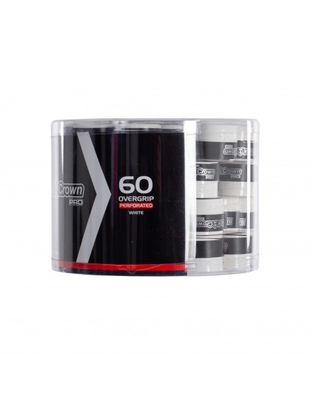 Tarro 60 overgrips black crown perforados blancos