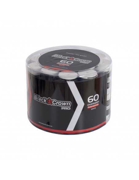 Tarro 60 overgrips black crown perforados blancos