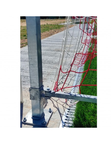 Jgo porterías al. fútbol7 90mm abatibles arquillos galv caliente