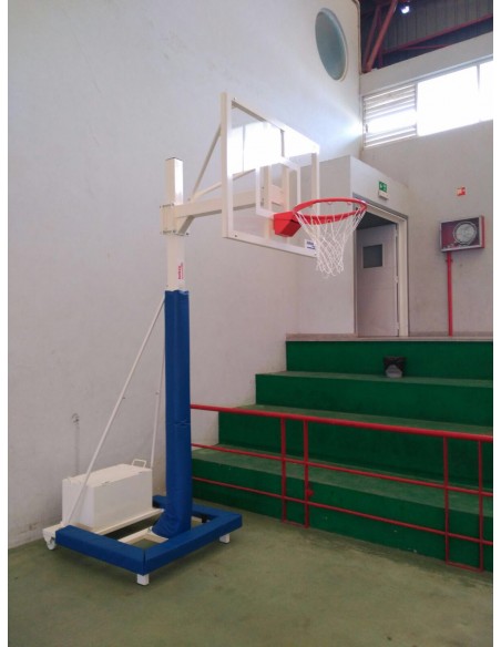 Juego de 2 canastas minibasket deluxe monotubo tubo 100 trasladable 2 ruedas con carro -sin tablero,aro