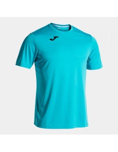 Camiseta Manga Corta Combi Turquesa Flúor