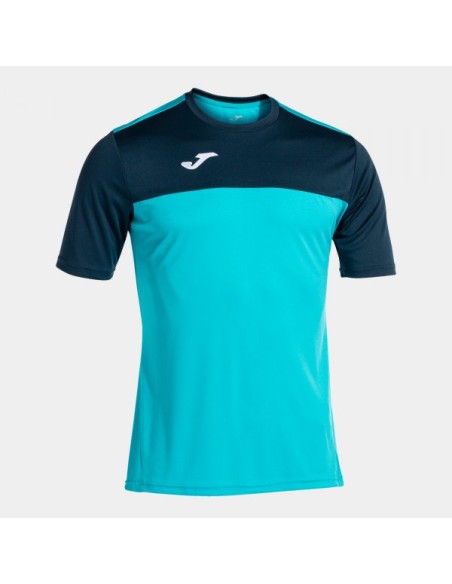 Winner Manga Corta Camiseta Turquesa Flúor-Marino